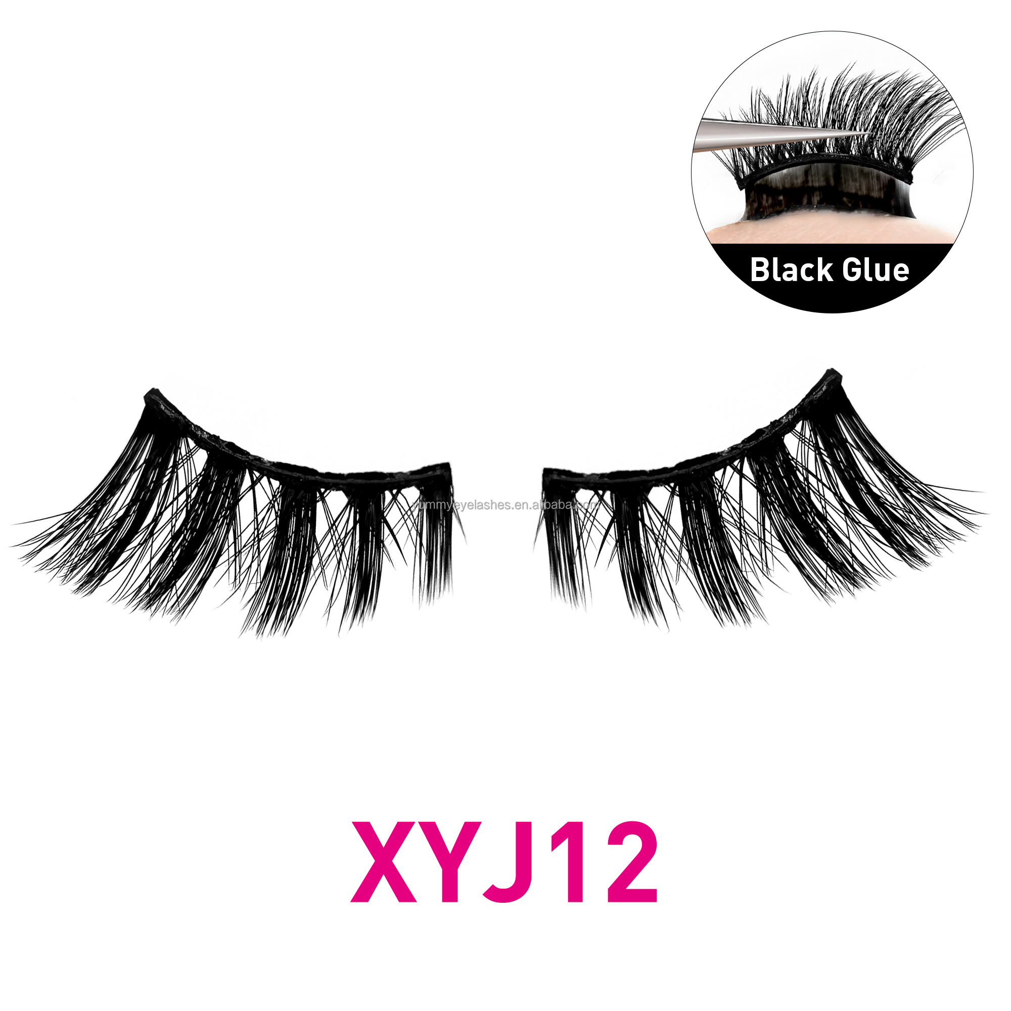 Demi-faux cils pré-collés 12