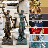 Statue de la déesse de la justice en bronze de grande taille RELONG, sculpture de style antique européen pour parc extérieur et jardin