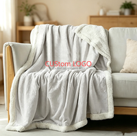 Couverture d'hiver de style éthiopien, luxueuse, en flanelle et sherpa, pour canapé, en microfibre polaire, pour lit