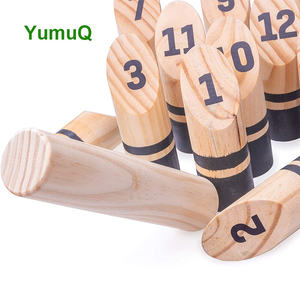 YumuQ arrière-cour famille fête jouets drôle pelouse en plein air Viking lancer jeu bois Bowling jeu nordique <span class=keywords><strong>quilles</strong></span> - Product Image 5