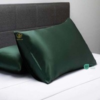 Taie d'oreiller de luxe en soie de mûrier biologique 6A, 100% soie véritable 16/19/22 Momme, satin brodé, fermeture éclair discrète, coffret premium pour hôtel