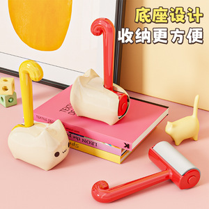 Cute Lint Roller <b>Cat</b> Shape Plastic Strong Adhesive For <b>Clothes</b> Hair Removal - Product Image 4