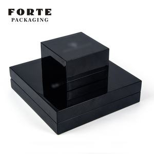 Boîte d'emballage de bijoux FORTE Led avec logo personnalisé, luxe, noir brillant, angle droit, ensemble de boîtes pour boucles d'oreilles, anneaux, pendentifs - Product Image 4