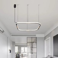 Lustre suspendu LED pour table de bar noir et blanc, design minimaliste linéaire, style nordique créatif moderne, aluminium 120 80
