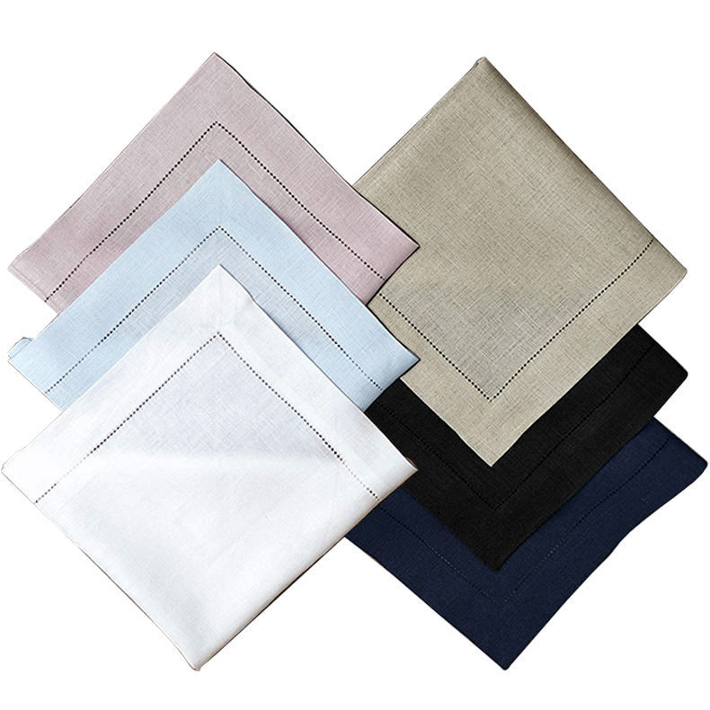 Customized Wholesale Square Hemstitch Solid Color