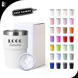 Custom Logo Cup 8 oz Copo Branco Copo Empilhável De Aço Inoxidável Caneca Isolada De Café Copo De Parede Dupla Caneca De Café De Viagem - Product Image 1