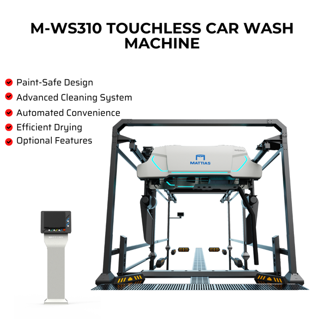 High Pressure Self Service Electric Mattias M-WS310 Touchless Automatic Car Wash Machine 360 Degree Stainless Steel 19kW