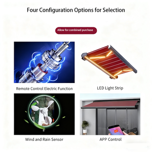 Auvent mural en alliage d'aluminium durable, protection contre le soleil et la pluie, pour extérieur, résidentiel, balcon, café, bar, électrique, <span class=keywords><strong>cassette</strong></span> intégrale - Product Image 4