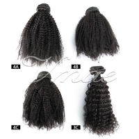 VMAE Crus Birman Vierge Cheveux Cuticule Alignés 3A 3C 4A 4B 4C Crépus Afro Bouclés 3 Faisceaux Trame avec 4*4 Dentelle Fermeture De Cheveux