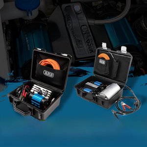 Compresseur d'air portable à double cylindre et pompe noir/bleu/argent pour le <span class=keywords><strong>gonflage</strong></span> des pneus des véhicules tout-terrain dans le désert et la neige - Product Image 2