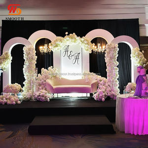 ฉากหลังอะคริลิคทรงโค้งรูปตัวยูสีขาวคุณภาพสูงทันสมัยสำหรับตกแต่งงานแต่งงาน หรูหรา ทนทาน ปรับขนาดได้ - Product Image 5