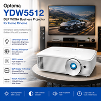 Projecteur professionnel Optoma YDW5512 DLP WXGA pour la visionnage de films, 3800 lumens avec haut-parleur intégré de 10 W et technologie d'affichage DLP