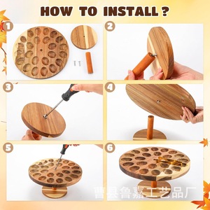 Custom Wooden Cake Stand Egg Rack Dessert Board For <b>Party</b> <b>Table</b> Decoration Solid Color Trays - Product Image 2