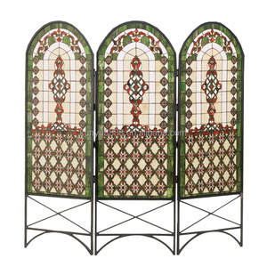 Paravent en verre teinté personnalisé à 3 panneaux, motif floral, design incurvé, écran décoratif autoportant - Product Image 6