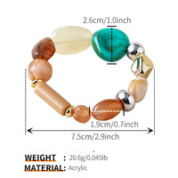 Bracelet en perles d'acrylique élastique multicolores irrégulières tendance fait main original Zooying pour femmes