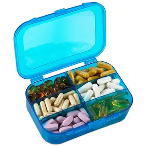 6 Compartment Box Medicine Case Pills Storage Pill Box Travel Tablet Case