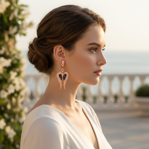 Pendientes colgantes de Plata de Ley 925 hechos a mano para mujer, diseño de alas de Ángel turco, venta al por mayor - Product Image 3