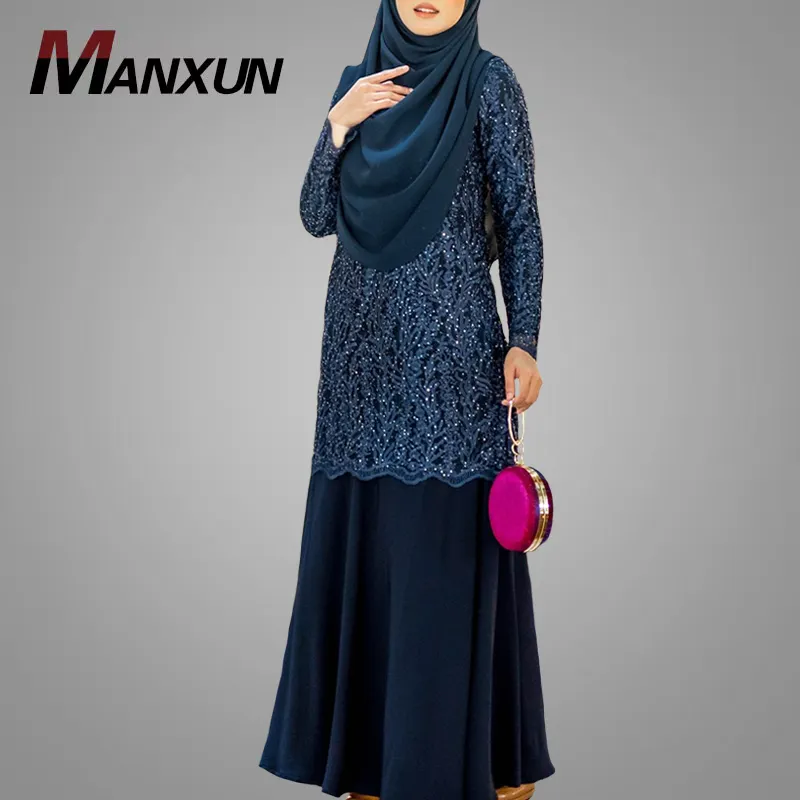 Bazu Kurung-ropa musulmana para mujer, blusa bordada, falda Jacquard, hermoso vestido modesto Kebaya Jubah