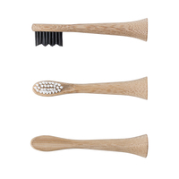 Poils souples biodégradables écologiques, en bois et bambou, pièces, tête de brosse à dents électrique