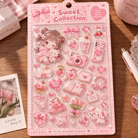 Autocollants 3D gonflés personnalisés en gros, feuilles d'autocollants mignons de dessins animés, étiquettes décoratives auto-adhésives DIY Kawaii pour cadeaux d'enfants