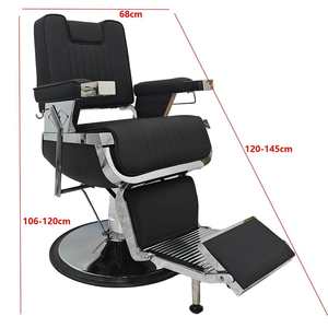 2026 High Quality All Black Barber <b>Chair</b> Synthetic Leather <b>with</b> <b>Wheels</b> for Tall Barber - Product Image 2