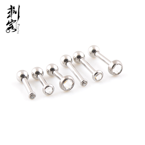 Pendiente de Oreja Tragus de Acero Inoxidable 16G con Triple Hélice y Gema, Joyería para <span class=keywords><strong>Piercing</strong></span> Corporal - Product Image 3