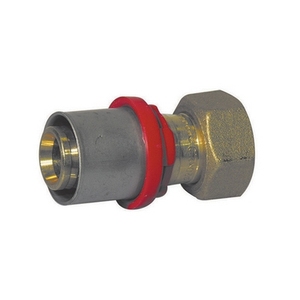 Raccordo a pressione dritto 3/4 x 26 con snodo e guarnizione piatta per tubo multistrato - Product Image 1