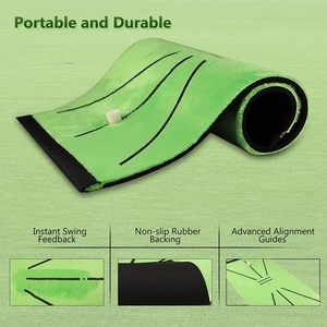 Tapete de Entrenamiento de Mini <span class=keywords><strong>Golf</strong></span> con 3 Pelotas, <span class=keywords><strong>10</strong></span> Tees, Base Antideslizante y Detección de Swing para Práctica de Bateo - Product Image 5