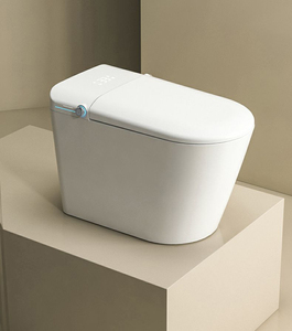 WC moderne pour appartement, à poser au sol, avec économie d'<span class=keywords><strong>eau</strong></span>, télécommande, siège chauffant, chasse d'<span class=keywords><strong>eau</strong></span> à jet siphonique, en céramique, siphon en S - Product Image 1