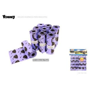 Bolsas para Desechos de Mascotas Yommy, 10 Rollos de 15 Unidades con Diseño Impreso para Perros y Gatos - Product Image 2