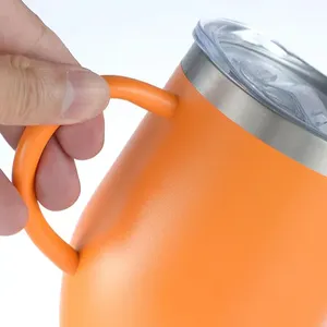 Gobelet à vin isotherme portable en acier inoxydable à double paroi de 12 oz avec poignée, écologique et personnalisable - Product Image 4