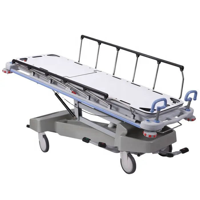 Carro de transporte médico hidráulico para pacientes, equipo de transferencia de pacientes con soporte de oxígeno, carro de emergencia médica