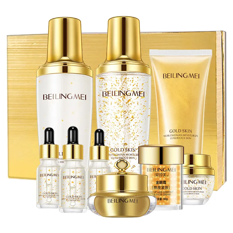 OEM Beauty Skin Care Products 24k Gold Set Whitening Cream Anti-Aging Hydrating Brightening 24K Skin Care Set