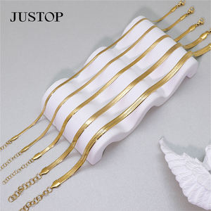 फैशन आपूर्तिकर्ता सांप श्रृंखला उच्च गुणवत्ता वाले न्यूनतम पीतल 18k सोने की प्लेटेड एडजस्टेबल आकार पर्यावरण के अनुकूल टखट महिला उपहार - Product Image 6