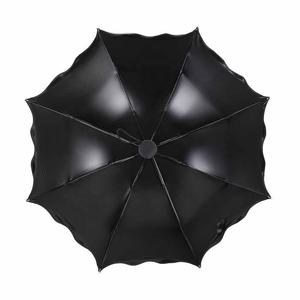 Hermoso Paraguas Plegable con Protección Solar Anti-UV, Resistente al Viento, con Revestimiento Negro - Product Image 3