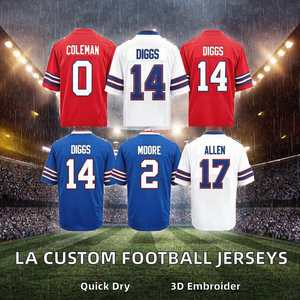 Maillot de football américain personnalisé, brodé, avec nom de l'équipe, nom et numéro du joueur, manches courtes, pour homme, tenue de jeu - Product Image 2