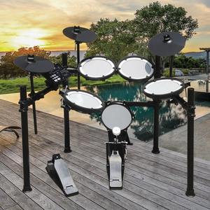 Instrumentos de percusión de mano profesionales al por mayor juegos de batería electrónica con alfombras y taburetes cámara de tambor de aluminio - Product Image 6