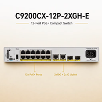 C9200CX-12P-2XGH-E Band baru 12-port 1G 2x10G dan 2x1G PoE + HVDC sakelar kompak esensial jaringan