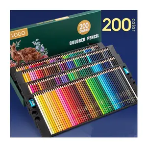 Заводская 120, 200 штук, Набор цветных карандашей, качественные цветные карандаши с мягким сердечником, в жестяной коробке для взрослых художников и профессионалов