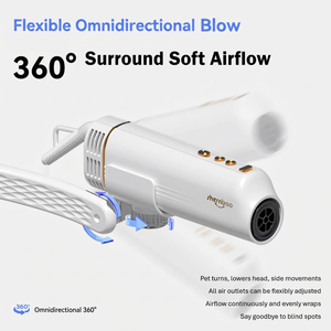 เครื่องเป่าขนสัตว์เลี้ยงแบบแฮนด์ฟรี ปรับความเร็วได้ พร้อมฟังก์ชั่นประจุลบ สำหรับการดูแลขนสุนัขหลังอาบน้ำ - Product Image 6