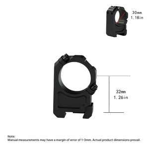 BANGBANG Anneaux de montage en aluminium pour lunette de visée - Support de lunette pour tube de 30 mm, hauteur de 1,26 pouce pour optique extérieure (Noir) - Product Image 5