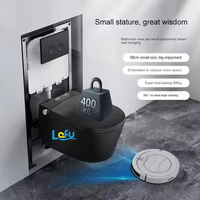 Offre Spéciale – WC Intelligent Mural Noir en Céramique, Sanitaire Intelligent Suspendu au Mur, Toilette Automatique Connectée pour Salle de Bain