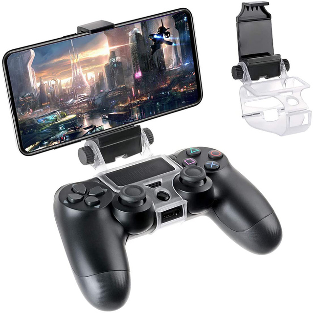 6 Inch Smart Phone Clip Clamp Mount Support Bracket Holder Adjustable Stand for PlayStation4 / PS4 Slim / PS4 Pro Controller
