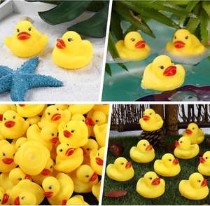 Custom Logo Float & Squeak Mini Plastic PVC Duck Baby <b>Bath</b> Sound Shower Toys for Kids - Product Image 6