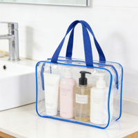 Sac de toilette en PVC transparent avec logo personnalisé, étui de transport imperméable adapté aux liquides approuvés par la TSA pour les compagnies aériennes