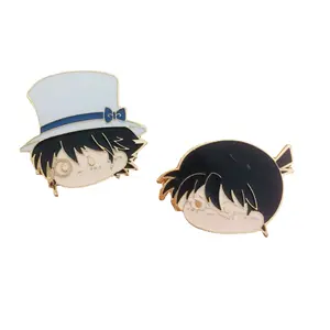Famous Detective Conan Peripheral Badge Thief Kidd Brooch Secondary Anime Metal Alloy Japanese And Korean Pin