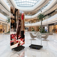 Afficheur numérique publicitaire LED P2.5 P1.86 GOB pliable pour intérieur, double face, trois LED, affiche pliable à trois volets, écran LED pliable