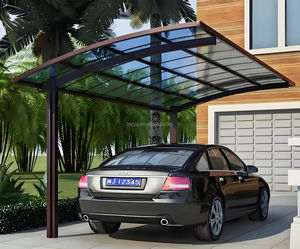 Abri de voiture en polycarbonate PC avec cadre en <span class=keywords><strong>aluminium</strong></span> épaissi, résistant à la pluie et au soleil, pour villa résidentielle - Product Image 4