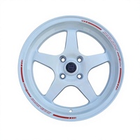 Nouvelles jantes en alliage d'aluminium à 5 branches de style TE37, 15-18 pouces, pour voitures de course JDM, certifiées VIA JWL, blanc bronze