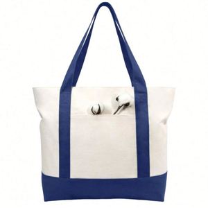 High Quality Summer New Fashion <b>Large</b> Capacity Cotton Shopping Bag Ladies Canvas Beach Handbag with Custom Logo - Product Image 3